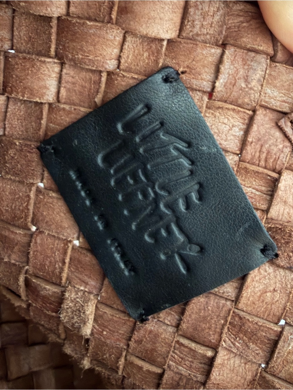 Braided Leather Tote Bag in Brown with Gold Accent - Picture 4 of 4
